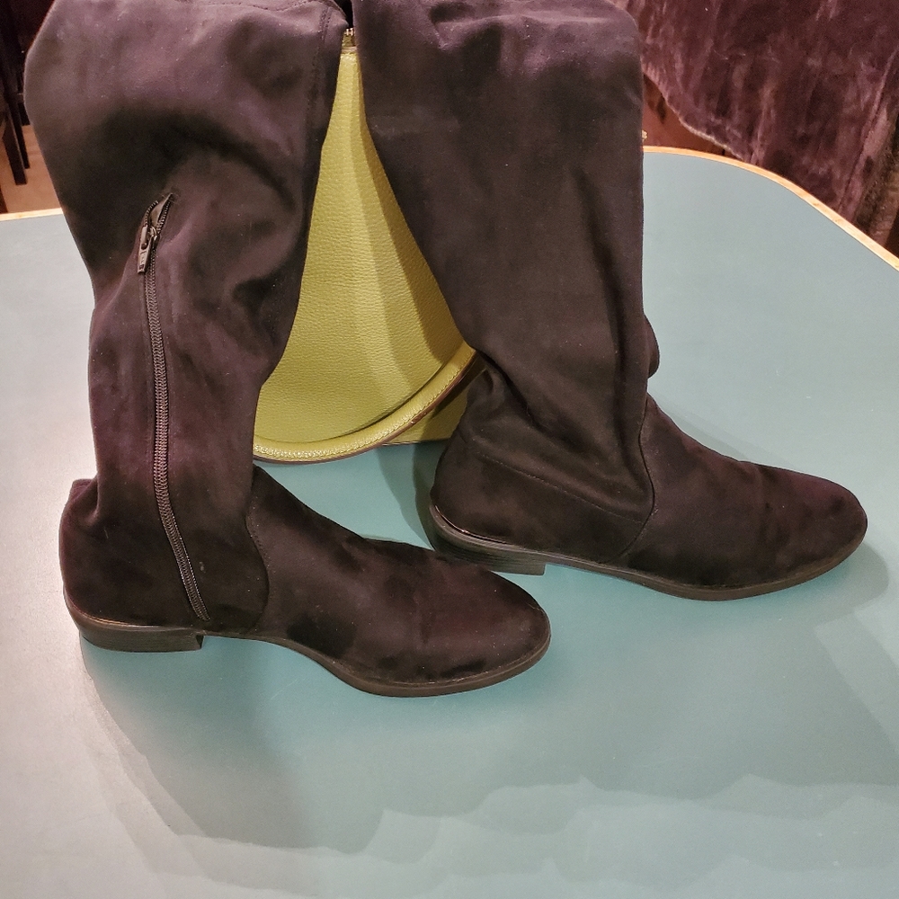 Black Vera Wang Suede Boots